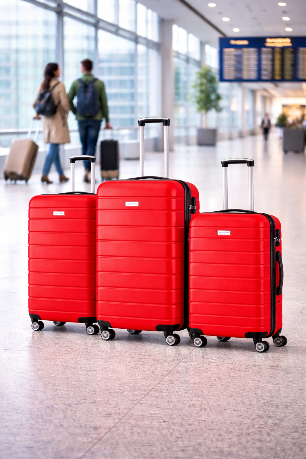 Set de trolere rigide Royalty Line, 3 piese, rosu