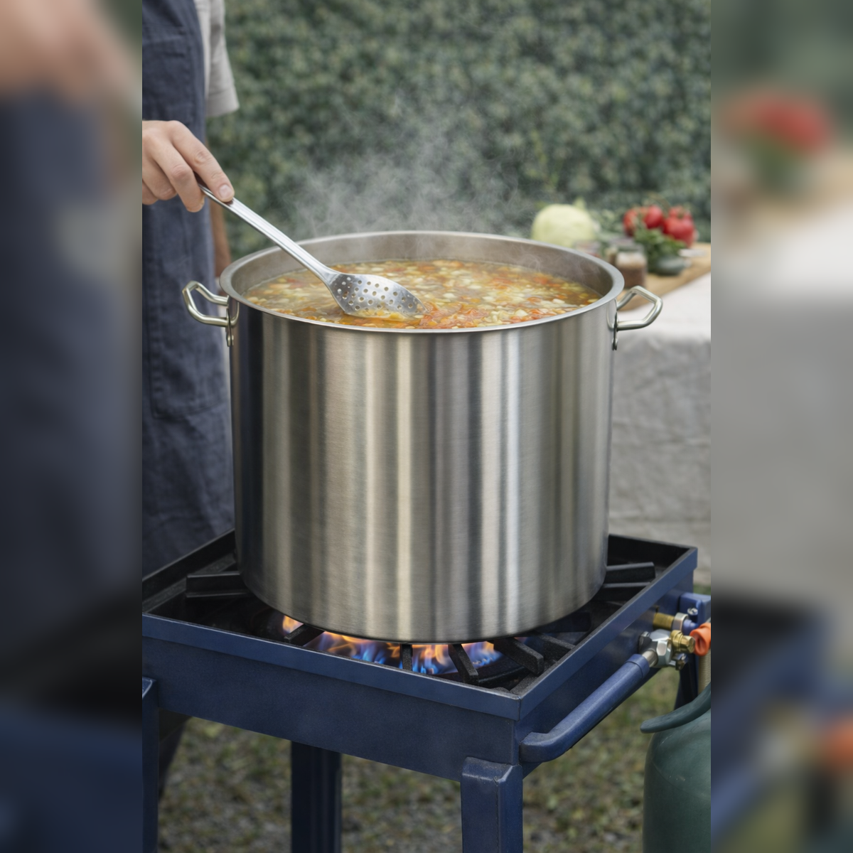 Oala Profesionala Inox 130L, 55 x 55 cm, Capac Inox, Pentru Gatit Intensiv
