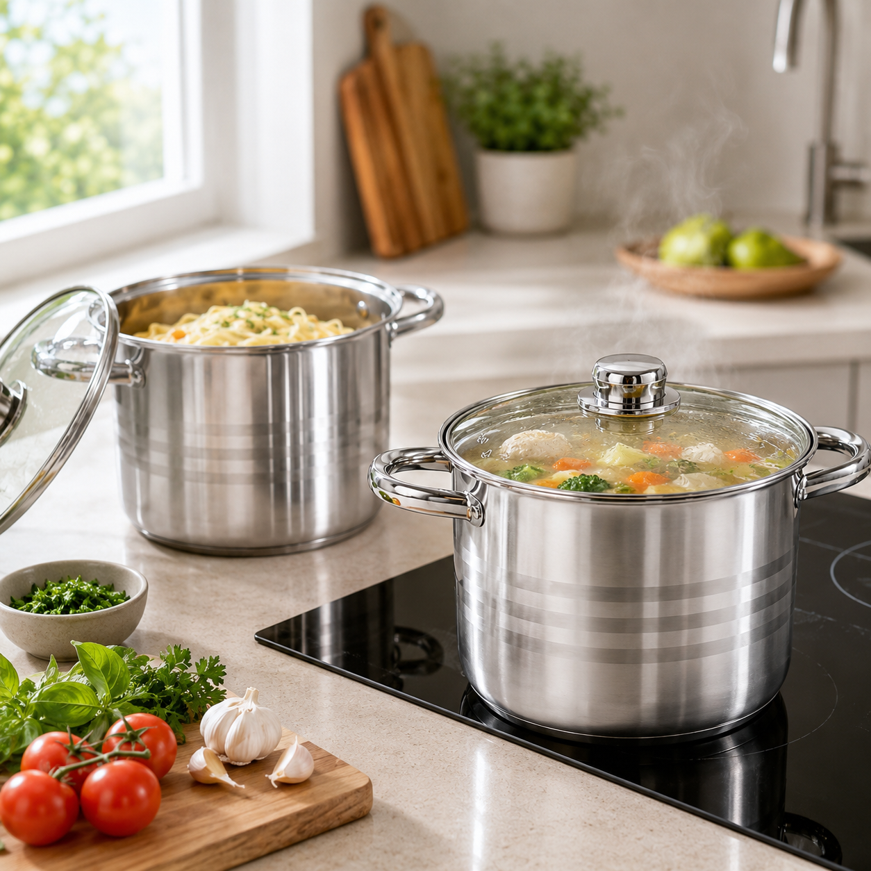 Royalty Line Set 4 oale inox cu capac Royalty Line