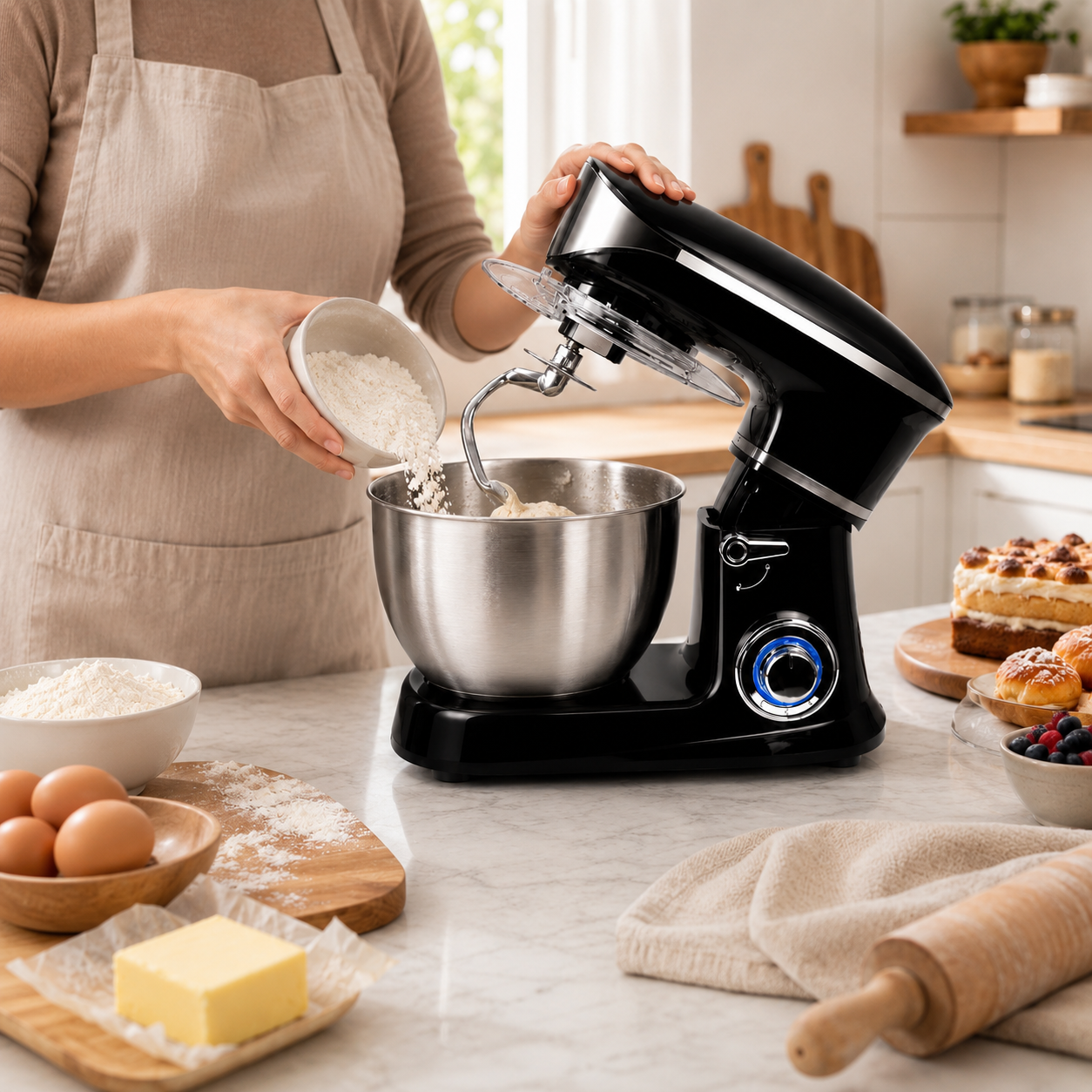 Royalty Line - Black Robot de Cuisine 1900W, Bol 6,5L, Inox