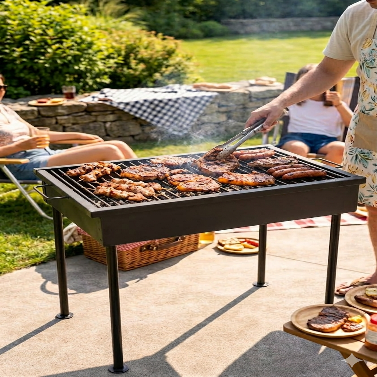 Gratar Picnic Traditional 60x40 cm cu Picioare Detasabile