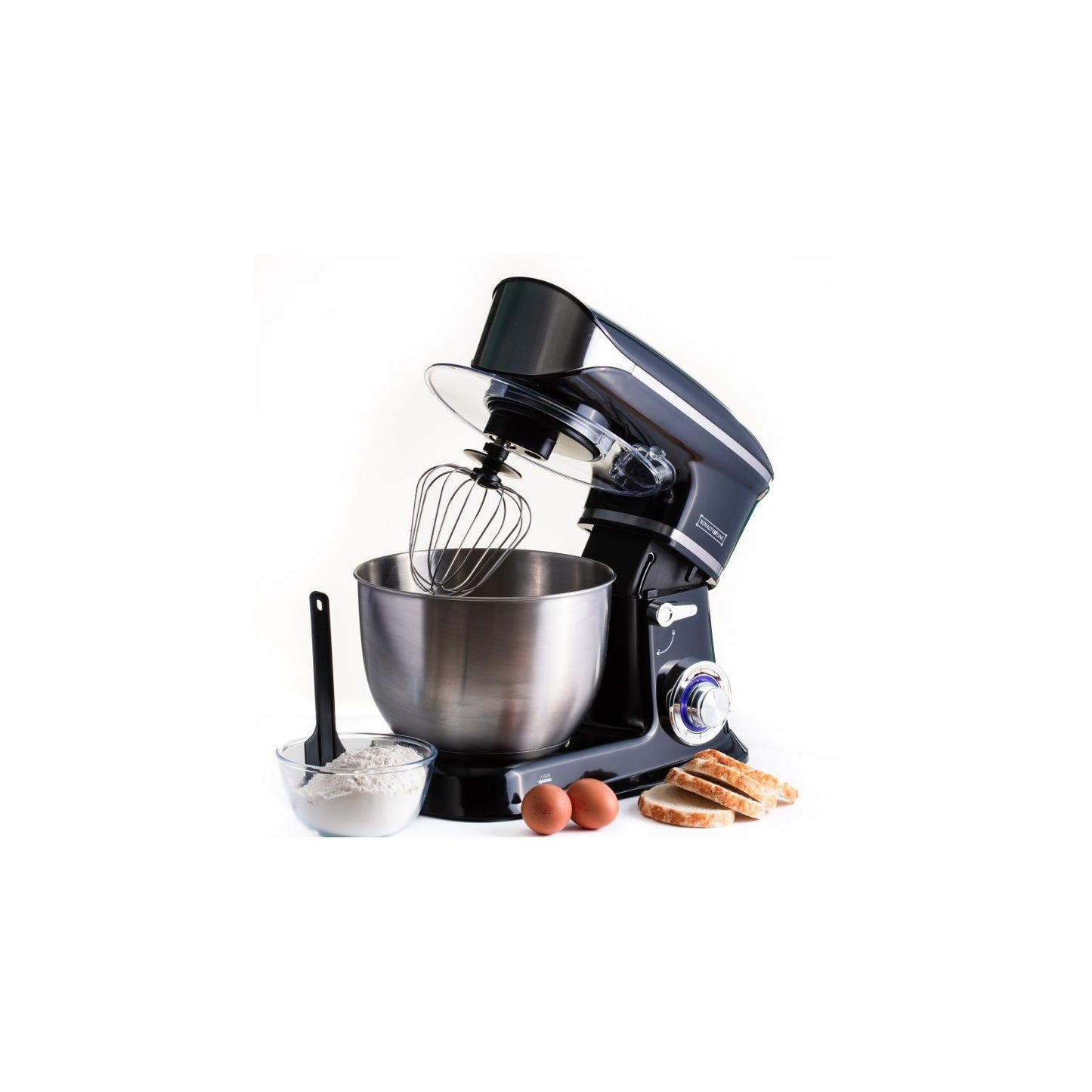 Royalty Line - Black Robot de Cuisine 1900W, Bol 6,5L, Inox