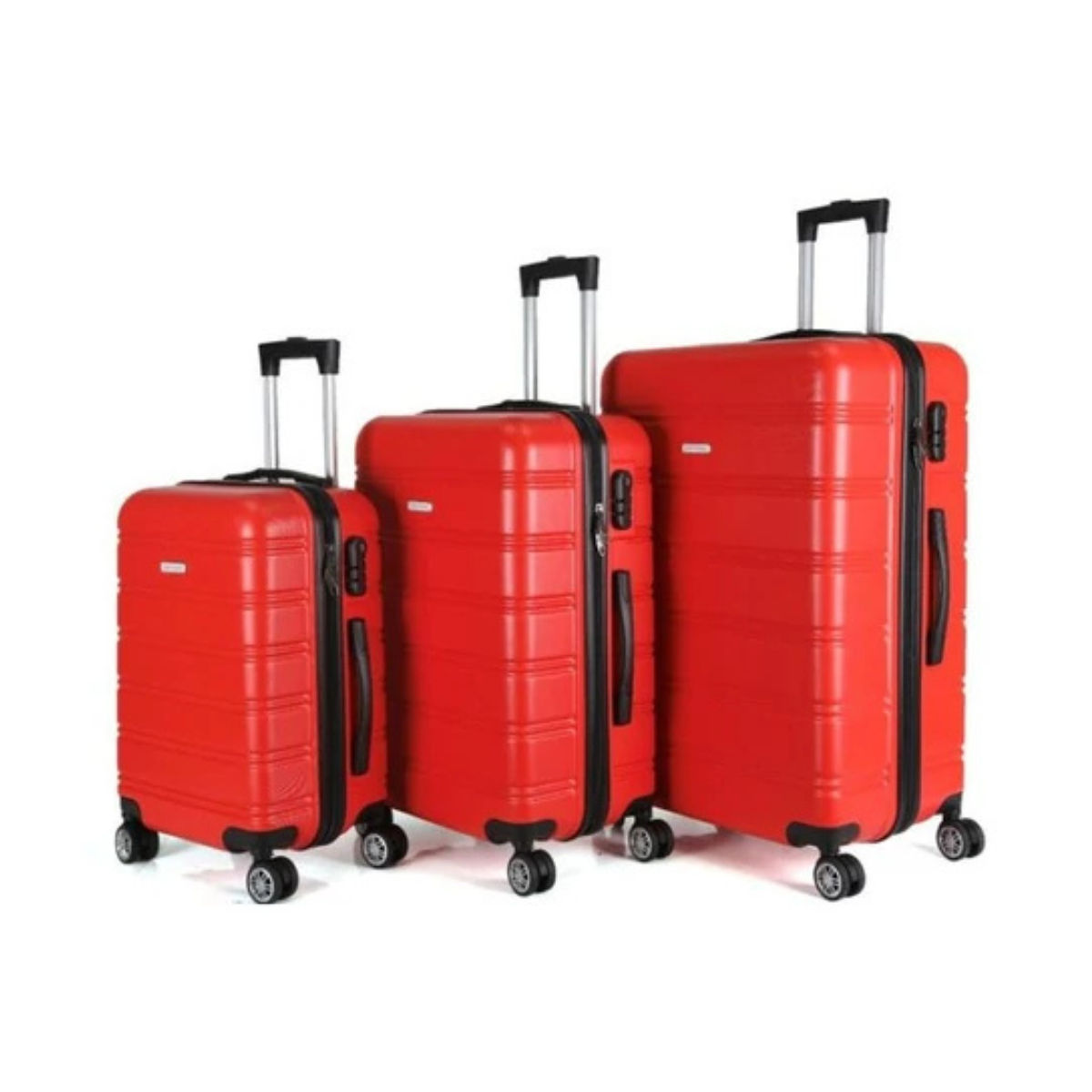 Set de trolere rigide Royalty Line, 3 piese, rosu