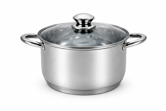 Oala inox 3.5L, 20 cm, capac sticla termorezistenta, inductie