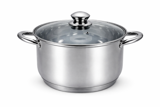 Oala Inox 6.4L, 24 cm, Capac Sticla, Compatibila Inductie