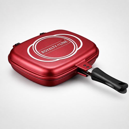 Tigaie Dubla Grill 28 cm, Marmura Antiaderenta, Aluminiu Turnat