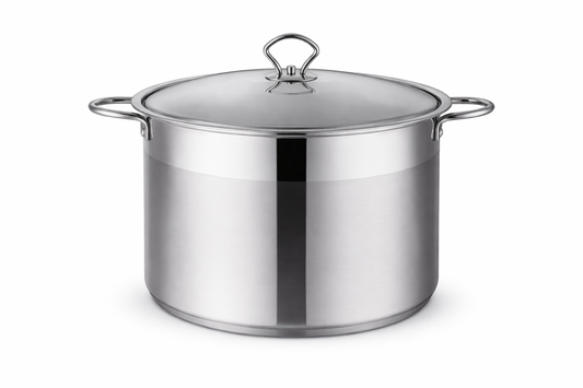 Oala Inox 22L cu Capac Metalic, 34 x 24 cm, Fund Termic