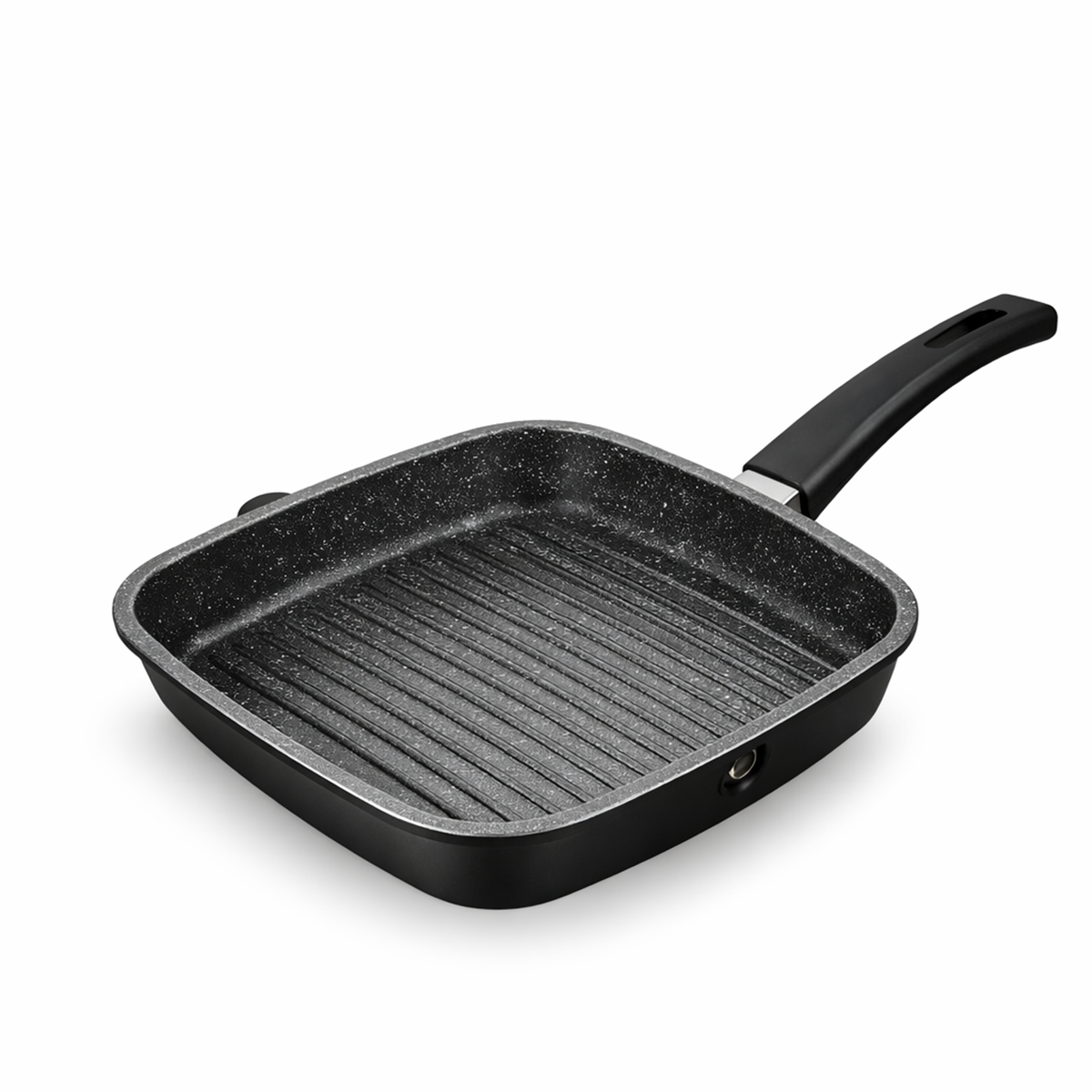 Tigaie Grill Patrata 24 cm, Antiaderenta Marble, Compatibila Inductie