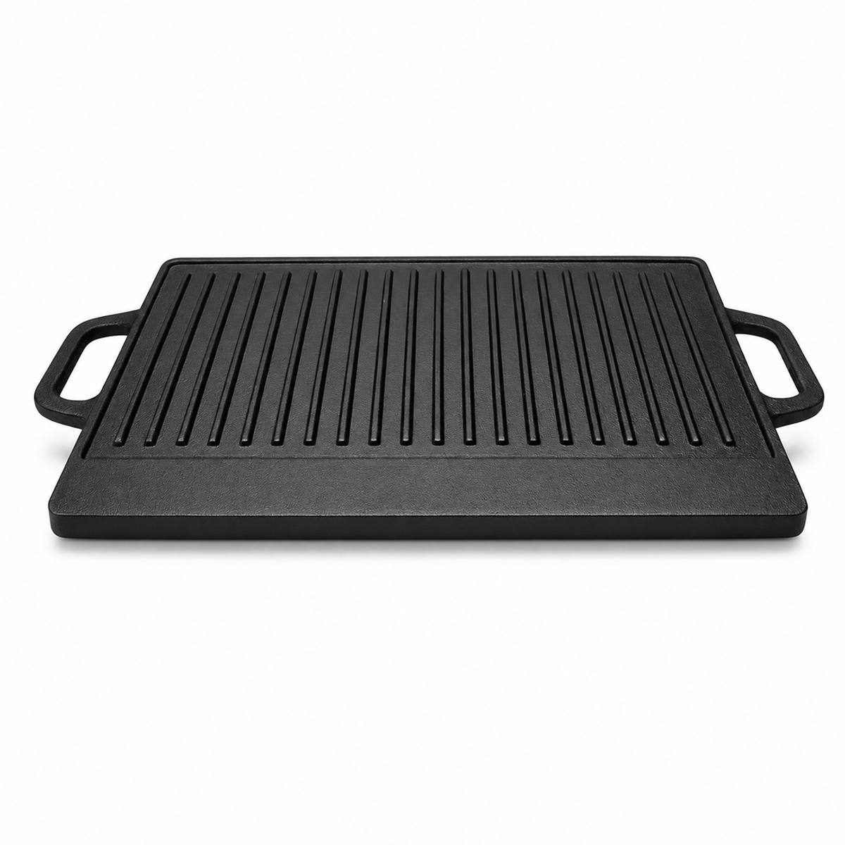 Plita Grill din Fonta 50x23 cm cu Manere, Suprafata Striata