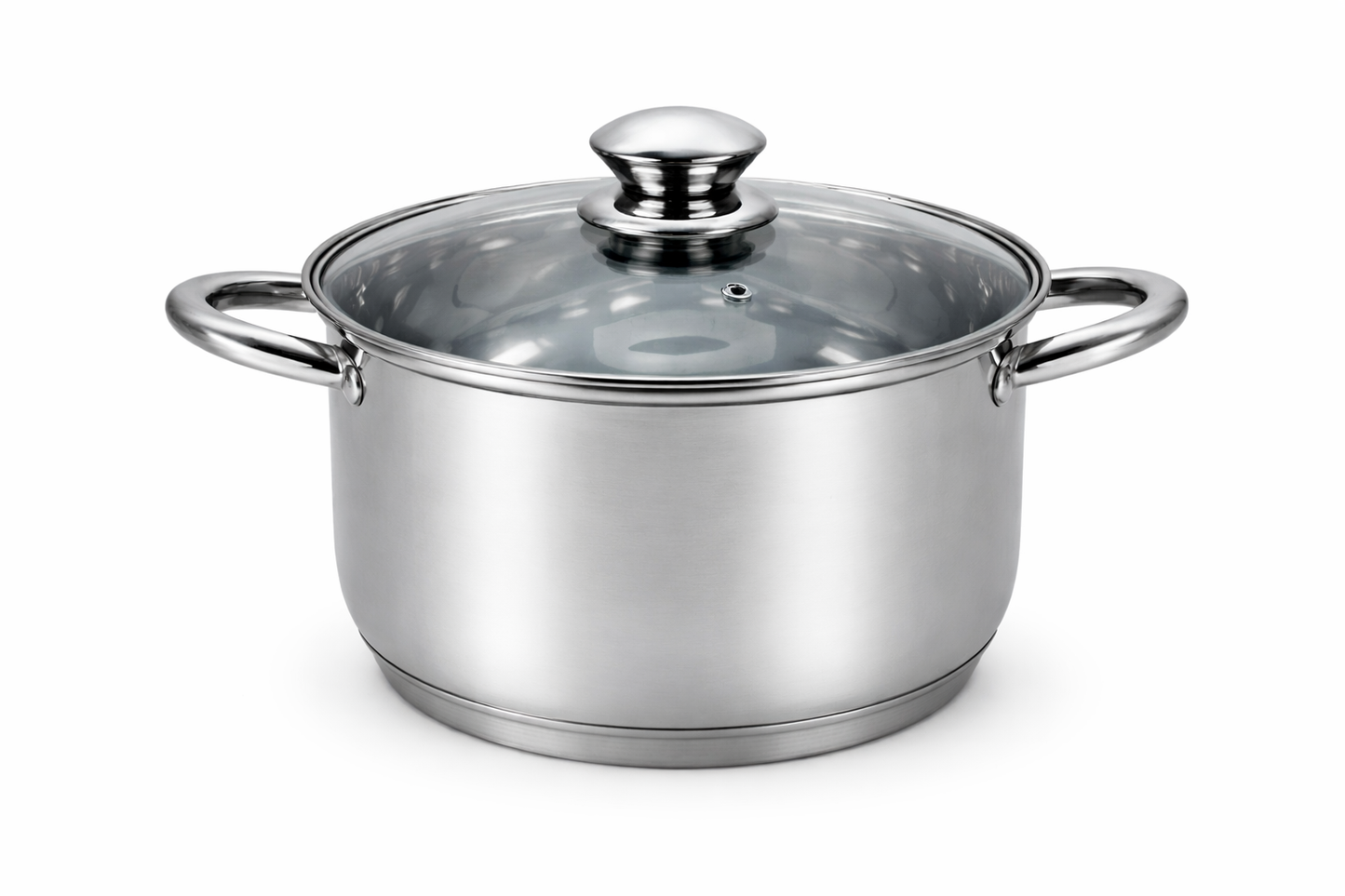 Oala Inox 3.5L, 20 cm, Capac Sticla Termorezistenta, Compatibila Inductie