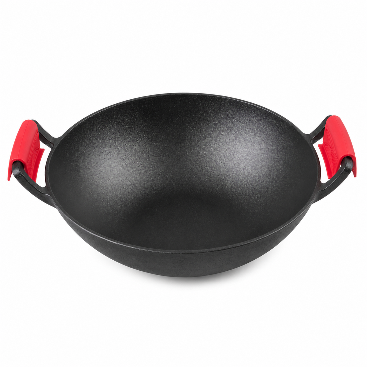 WOK din Fonta 36 cm cu Manere, pentru Gatit si Sotare