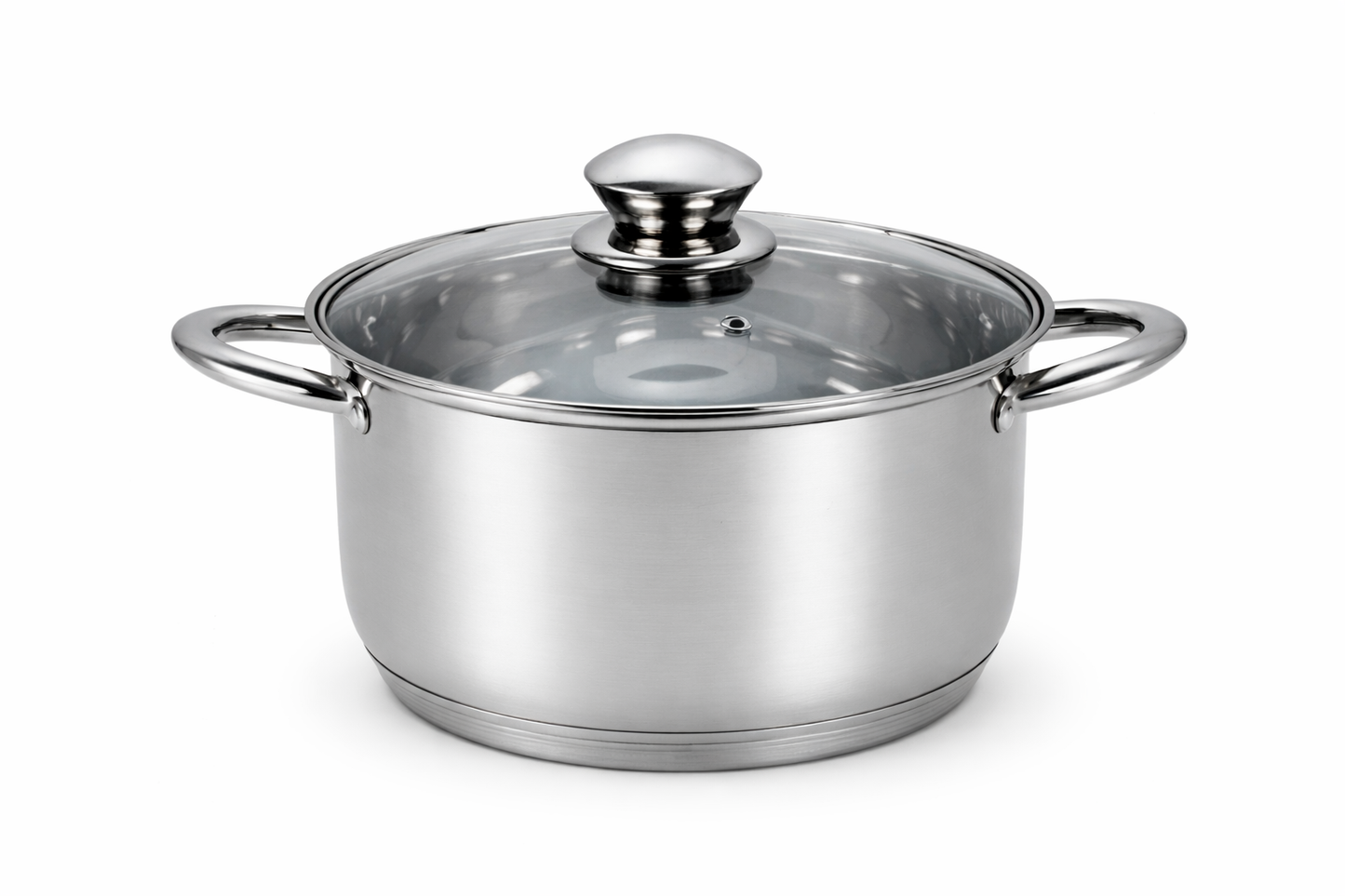Oala Inox 1.8L, 16 cm, Capac Sticla Termorezistenta, Compatibila Inductie