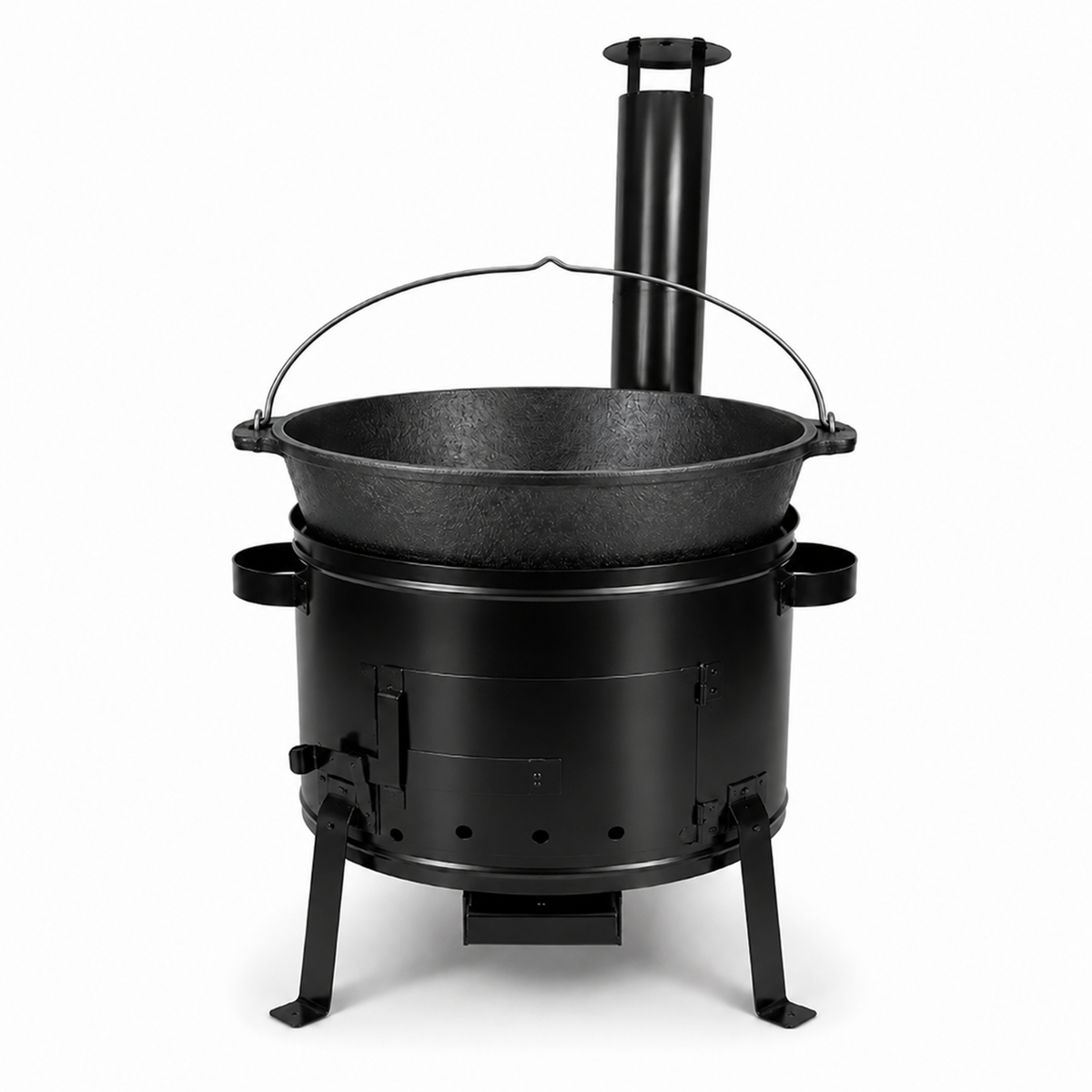 Set Ceaun Fonta Bruta 16L cu Focar 36 cm si Horn pentru Gatit