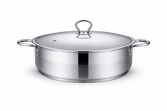 Cratita Inox Royalty Line 34 x 13 cm, 8L, Capac Metalic, Fund Termic