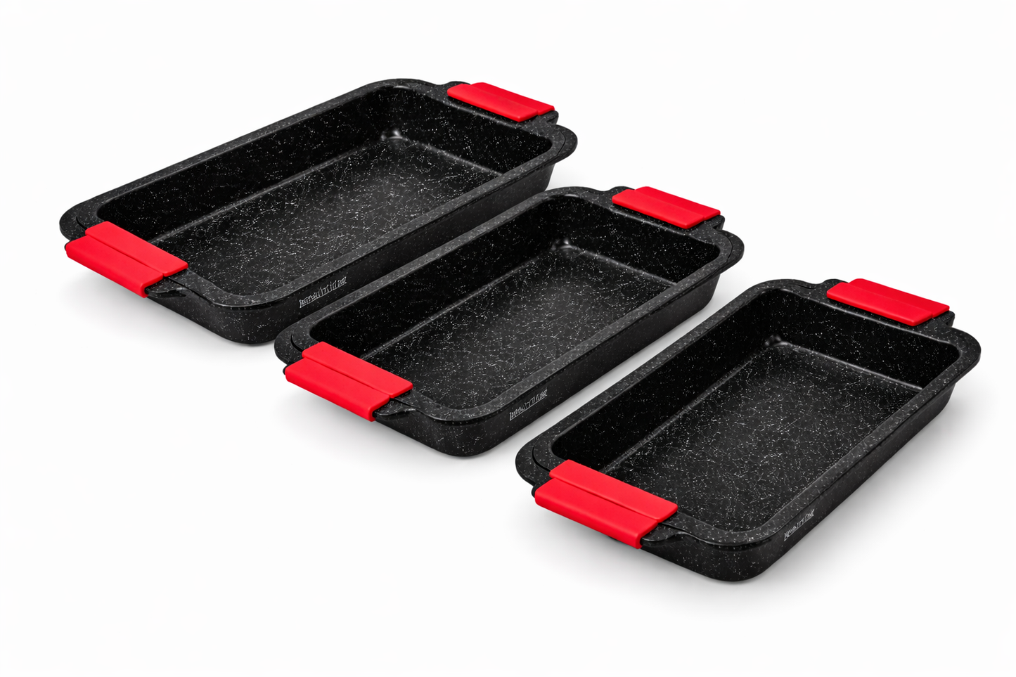 Set 3 Tavi de Copt cu Strat Granit, S/M/L, Antiaderente, PFOA Free