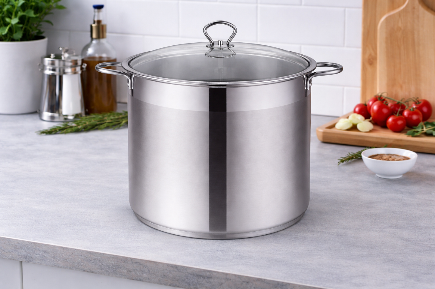 Oala Inox Royalty Line 40 x 27 cm, 30L, Capac din Sticla Termorezistenta