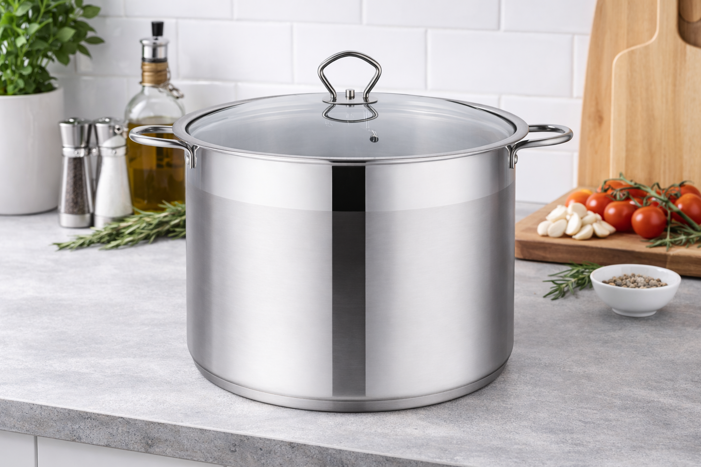 Oala Inox Royalty Line 34 x 24 cm, 18L, Capac Sticla cu Ventil