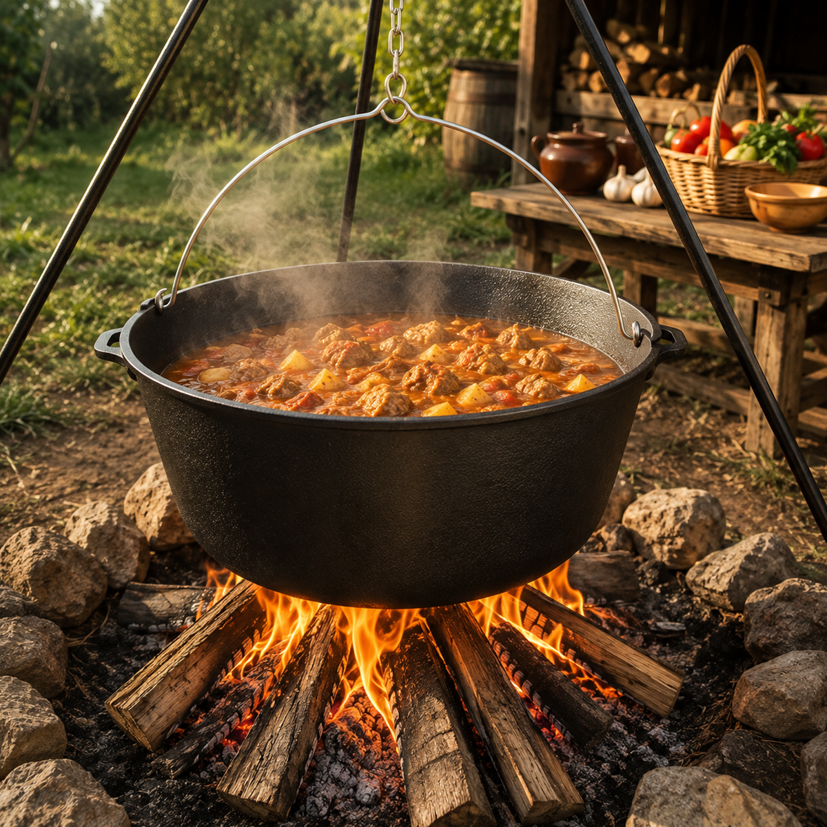 Ceaun Fonta 30L pentru Gatit Traditional la Foc sau Aragaz