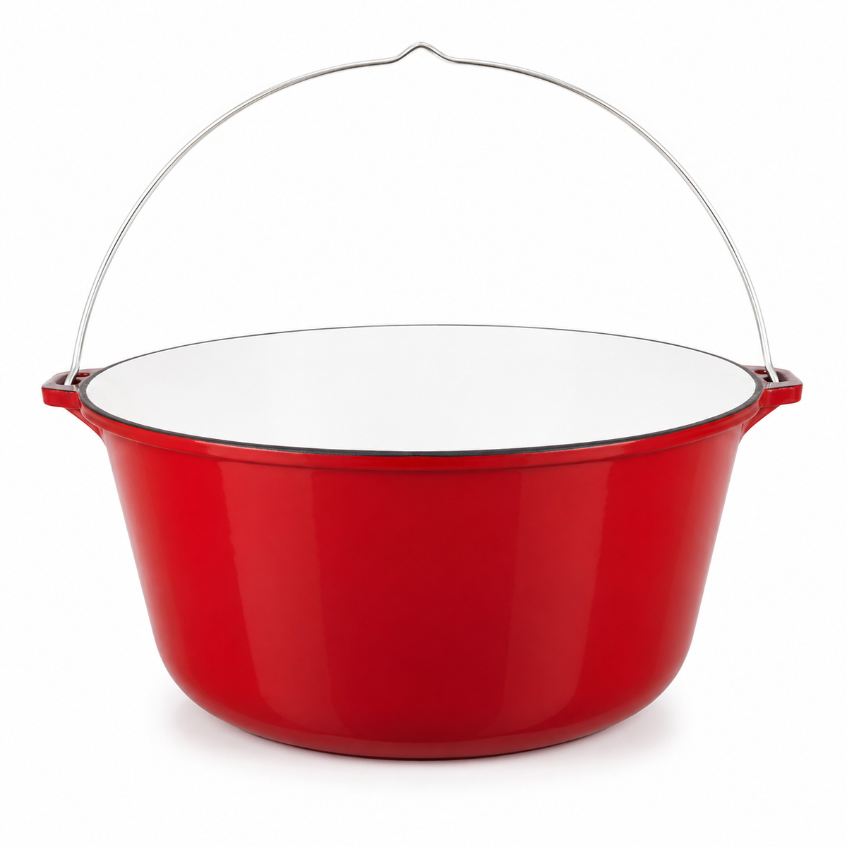 Ceaun din Fonta Emailata Rosie 30 L, Diametru 49 cm