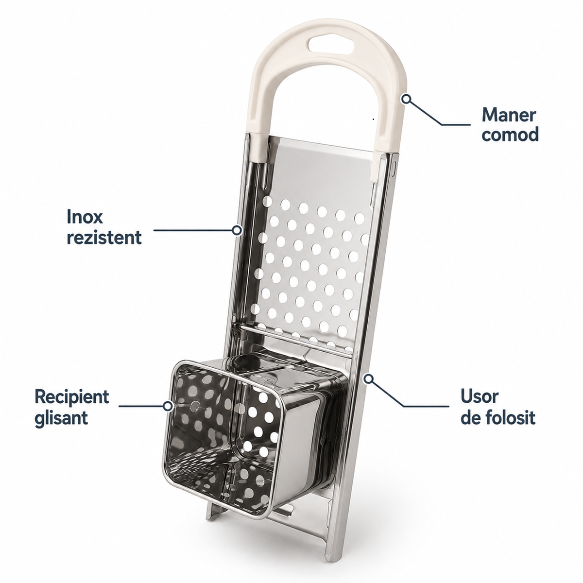 Razatoare pentru Galuste din Inox cu Recipient Glisant si Maner