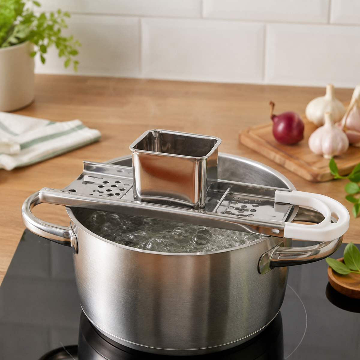 Razatoare pentru Galuste din Inox cu Recipient Glisant si Maner