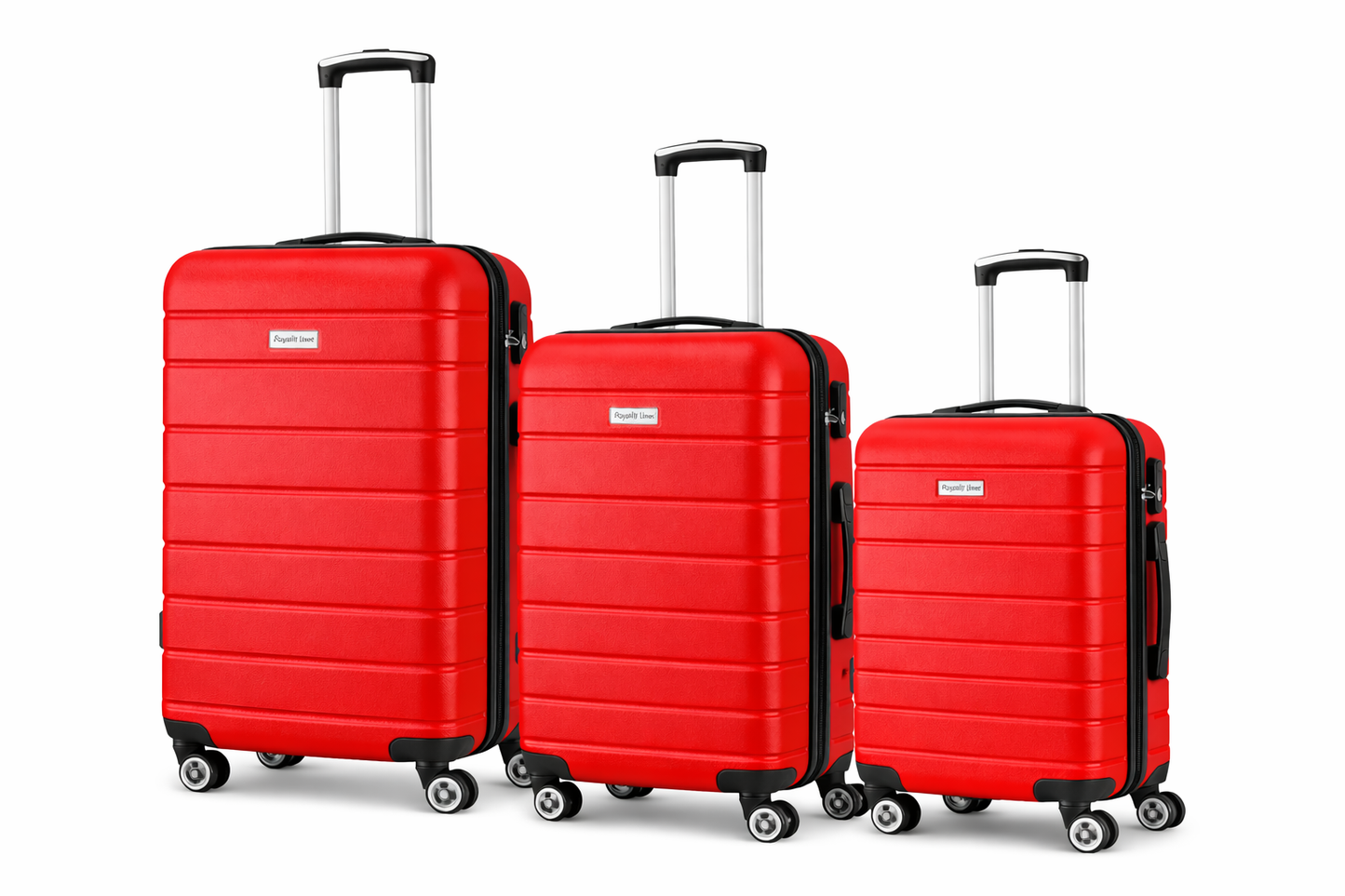 Set de trolere rigide Royalty Line, 3 piese, rosu