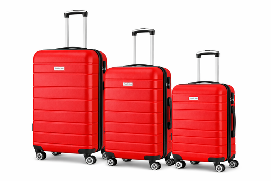 Set de trolere rigide Royalty Line, 3 piese, rosu