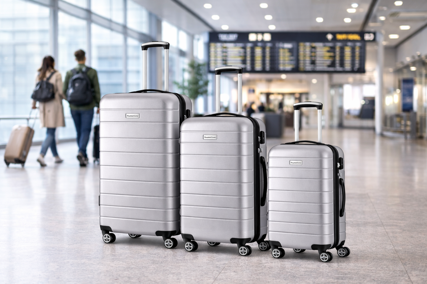 Set 3 valize trolere Royalty Line / volum 40, 63, 95 l / ABS / argintiu