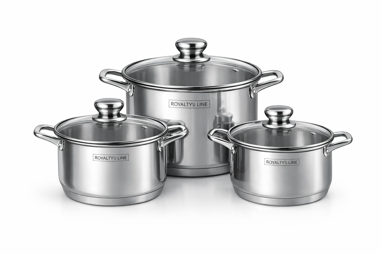 Set Oale Inox Premium, 6 Piese, Capace Sticla Termorezistenta, Royalty Line