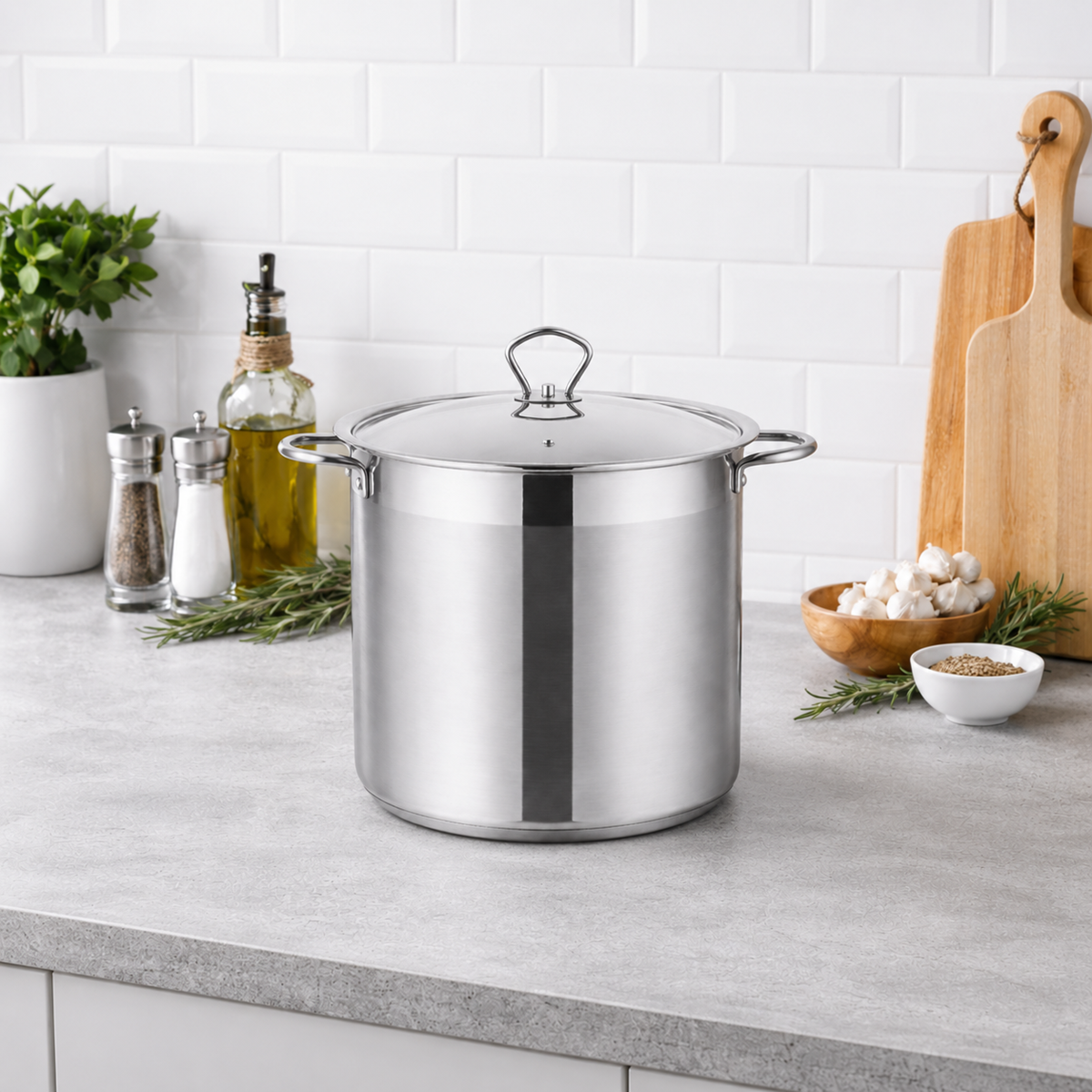 Oala Inox Royalty Line 38 x 26 cm cu Capac Metalic, Capacitate Mare