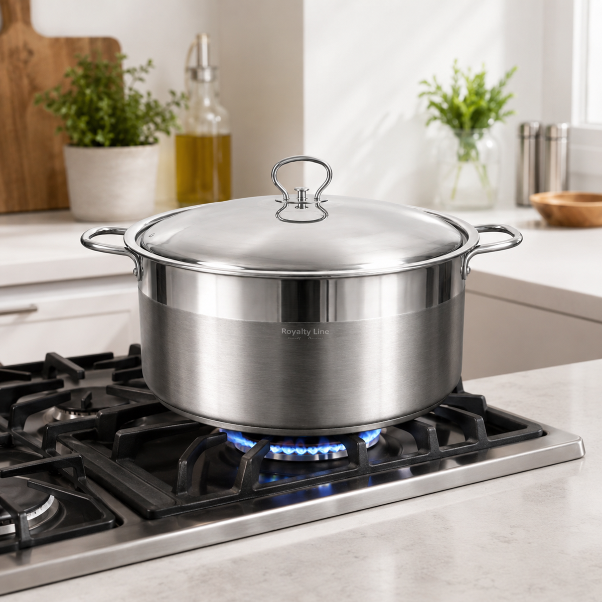 Cratita Inox Royalty Line 36 x 14 cm, 8L, Capac Metalic