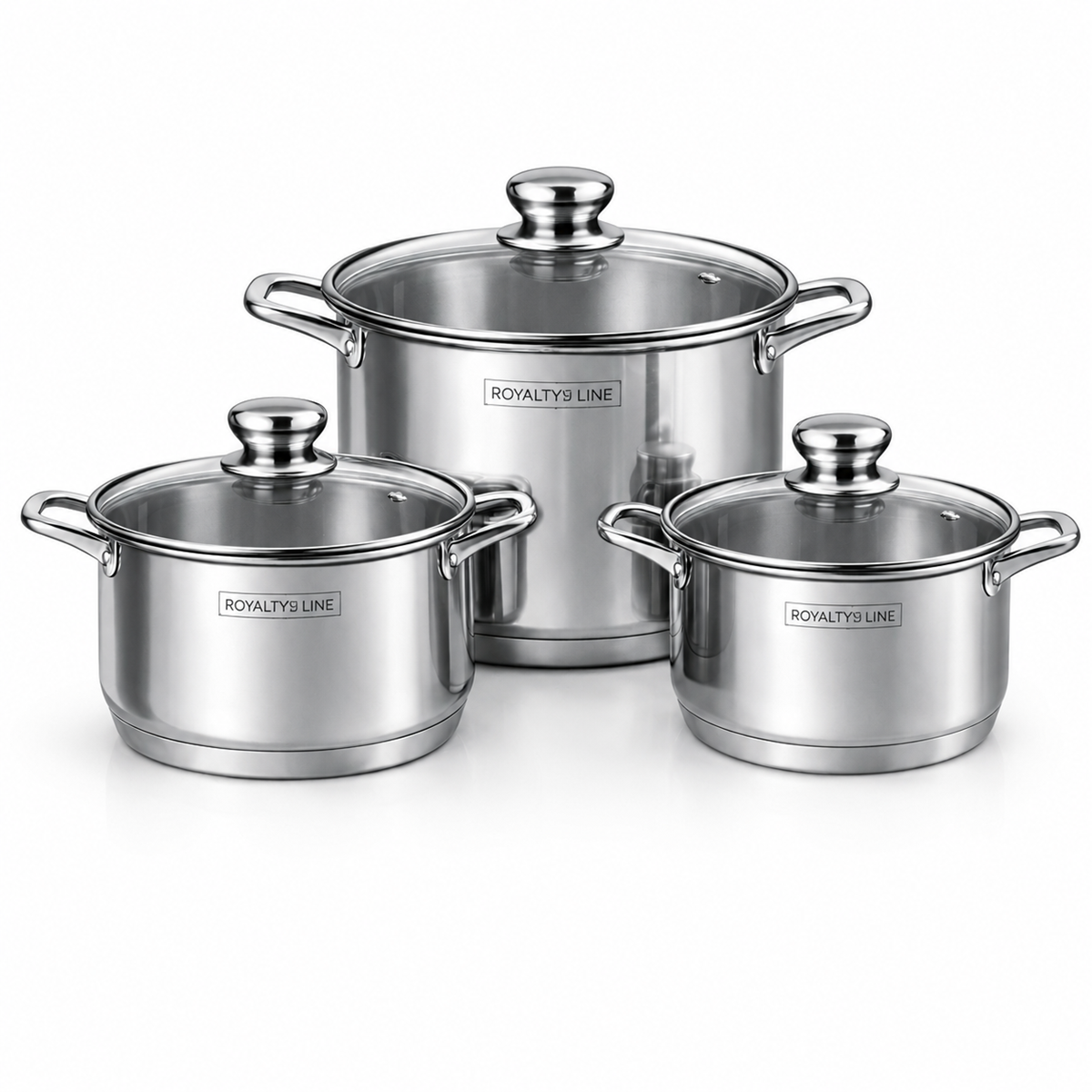 Set Oale Inox Premium, 6 Piese, Capace Sticla Termorezistenta, Royalty Line
