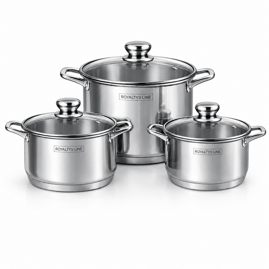 Set Oale Inox Premium, 6 Piese, Capace Sticla Termorezistenta, Royalty Line
