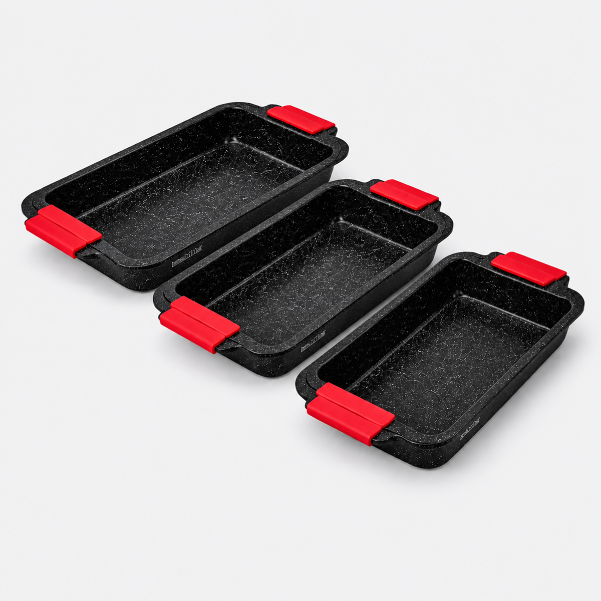 Set 3 Tavi de Copt cu Strat Granit, S/M/L, Antiaderente, PFOA Free
