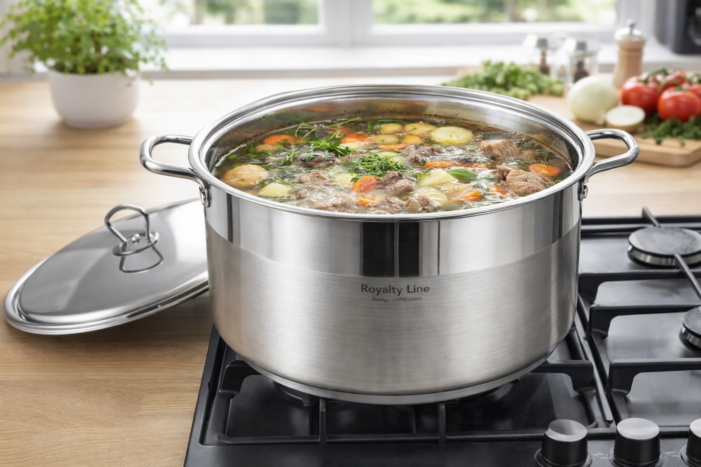 Cratita Inox Royalty Line 40 x 16 cm, 20L, Capac Metalic