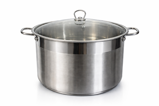 Oala Inox 30L, 38 x 26 cm, Capac Sticla Termorezistenta, Royalty Line