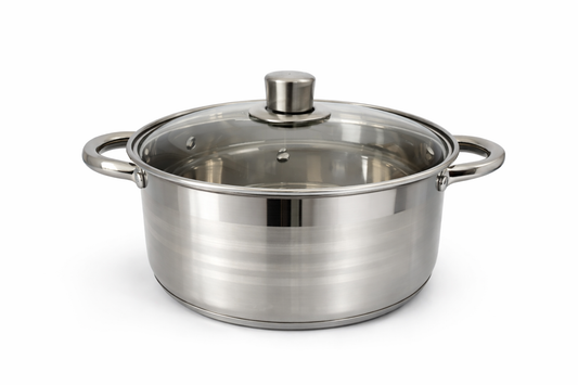 Cratita Inox 4.5 Litri, 24 x 10 cm, Capac Sticla Termorezistenta