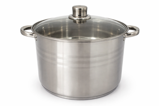 Oala Inox 11 Litri, 26 x 21 cm, Capac din Sticla Termorezistenta