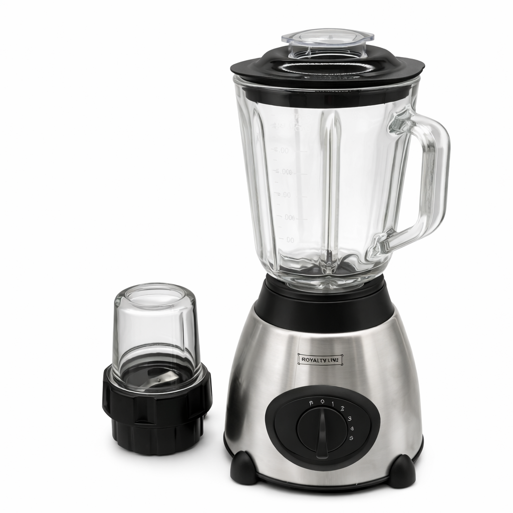 Blender 500W cu Bol Sticla 1.5L si Rasnita Cafea, 5 Viteze + Pulse