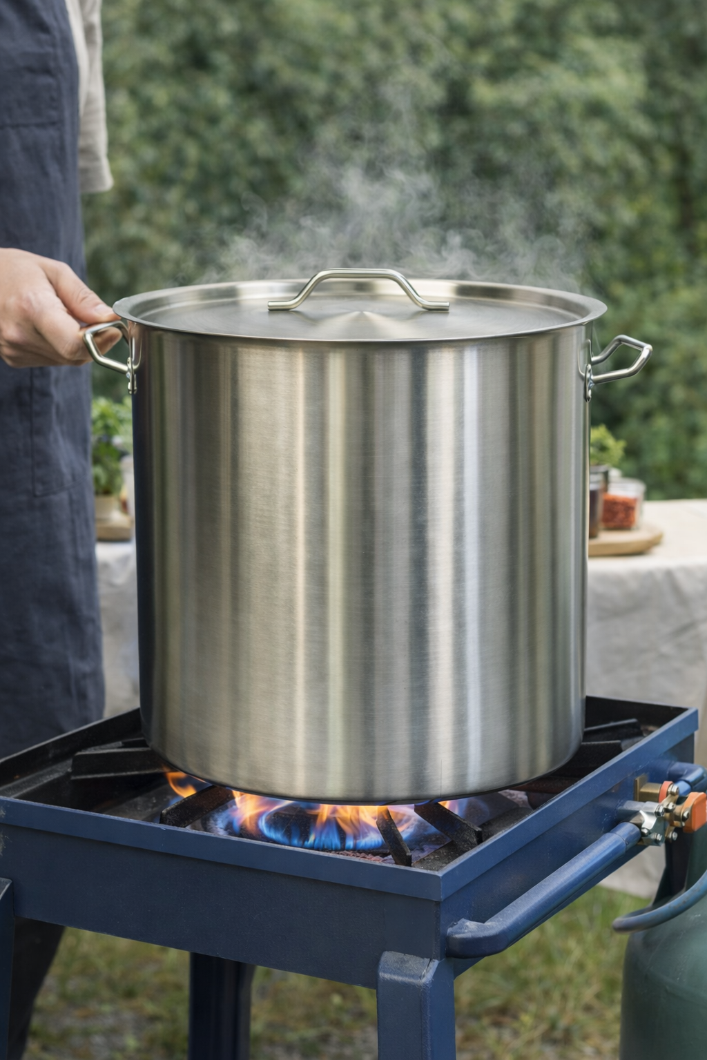 Oala Profesionala Inox 50L, 40 x 40 cm, Capac Inox, Pentru Gatit Intensiv