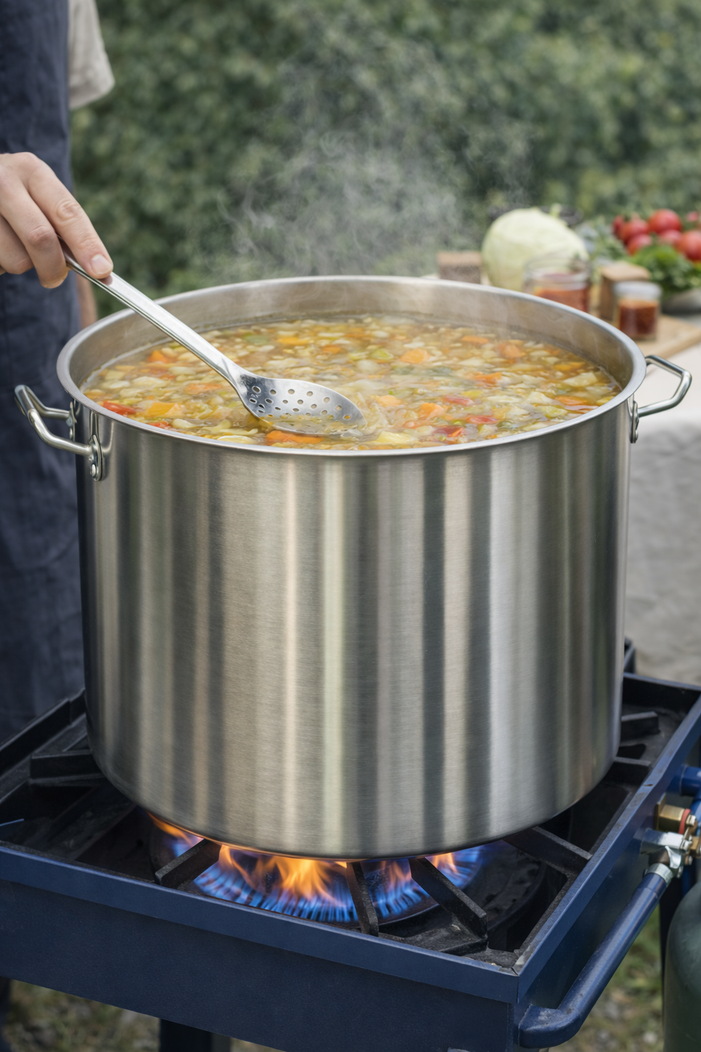 Oala Profesionala Inox 50L, 40 x 40 cm, Capac Inox, Pentru Gatit Intensiv