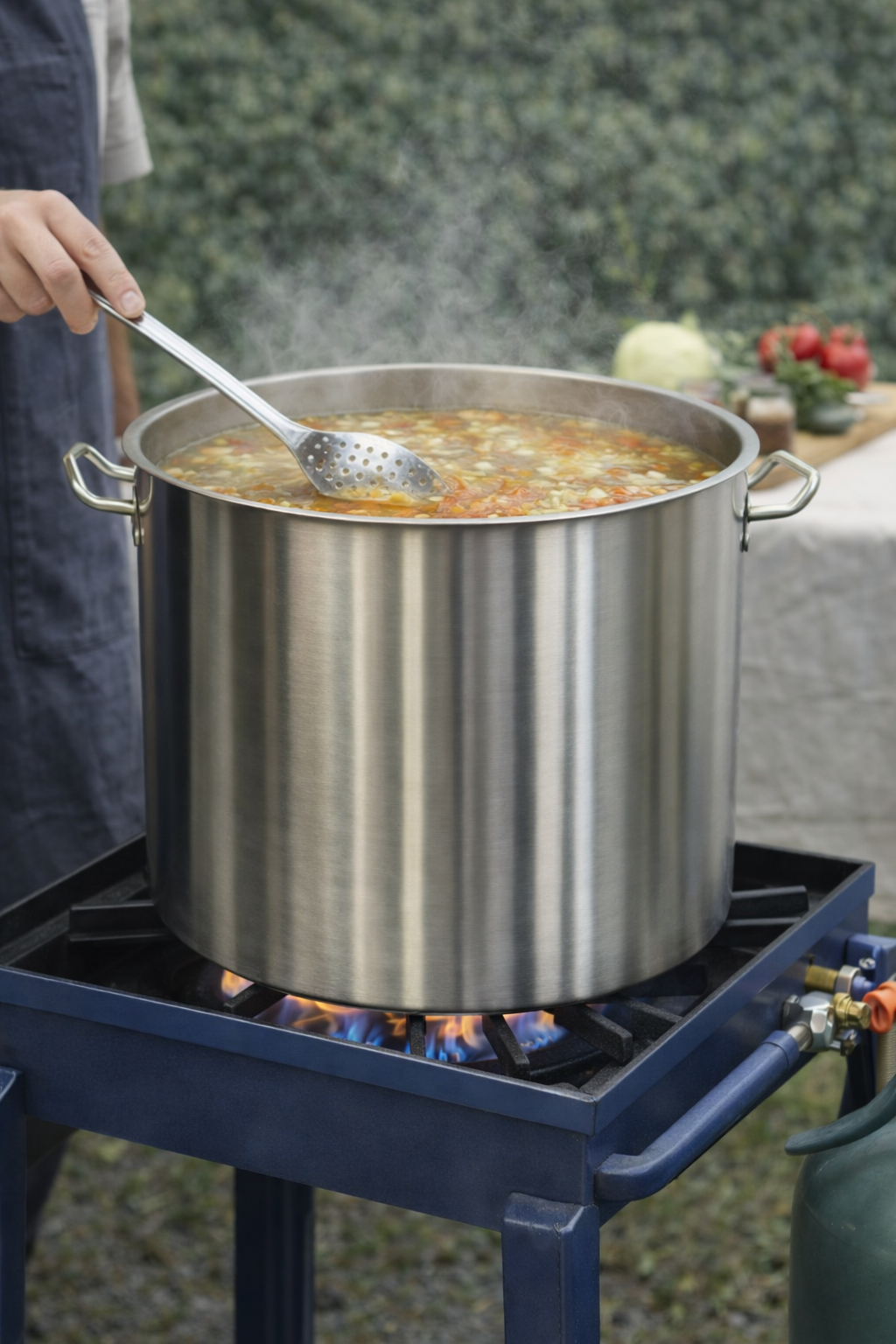 Oala Profesionala Inox 130L, 55 x 55 cm, Capac Inox, Pentru Gatit Intensiv