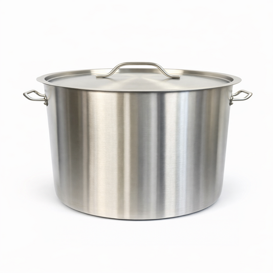 Oala Inox Profesionala 35L cu Capac, 35x35 cm, Inox Alimentar, Pentru Gatit Intensiv