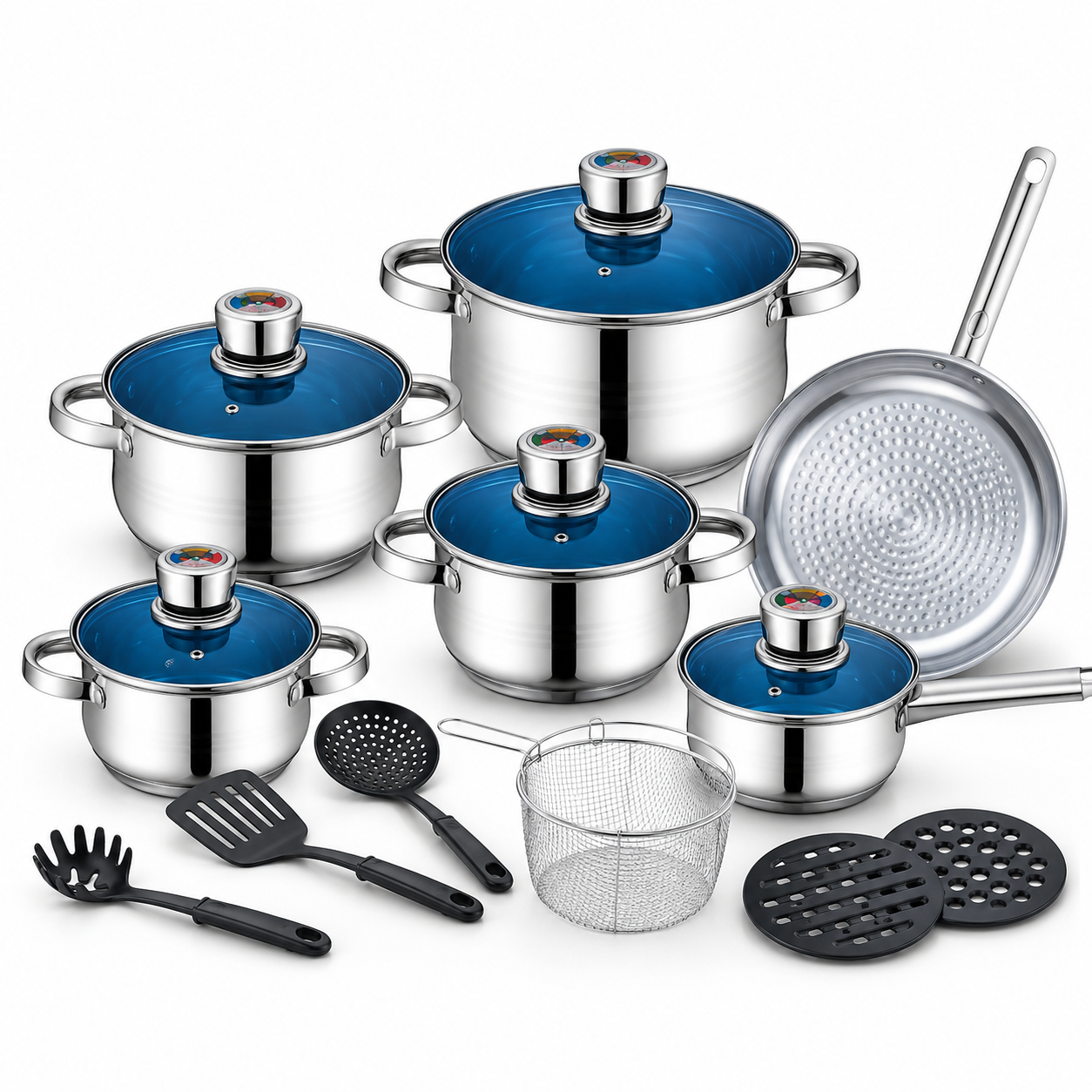 Set vase gatit 18 piese , otel inoxidabil, Royalty Line