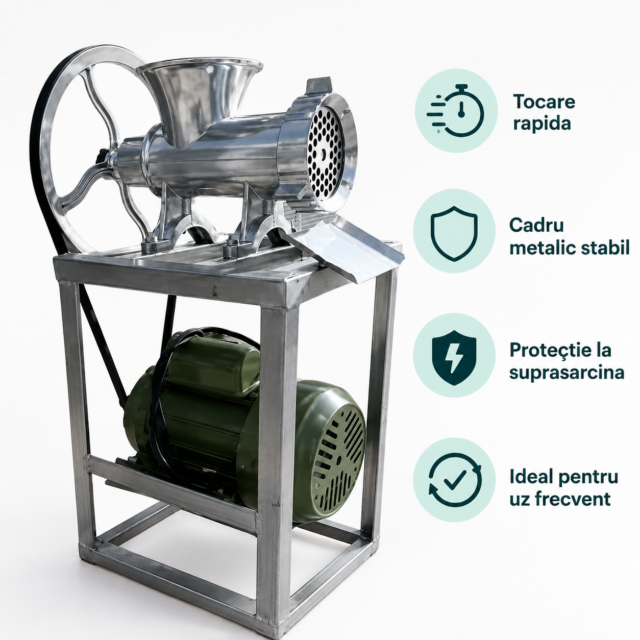 Masina de tocat carne electrica NR 32 aluminiu, motor 1500W, 2-5 kg/min