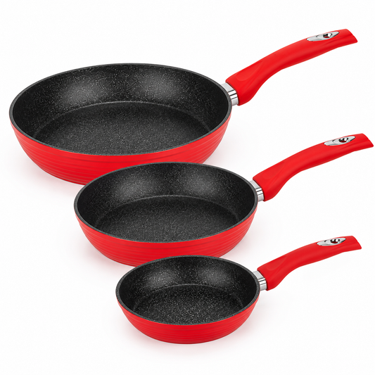 Set complect 3 tigai marmorate Royalty Line - rosii