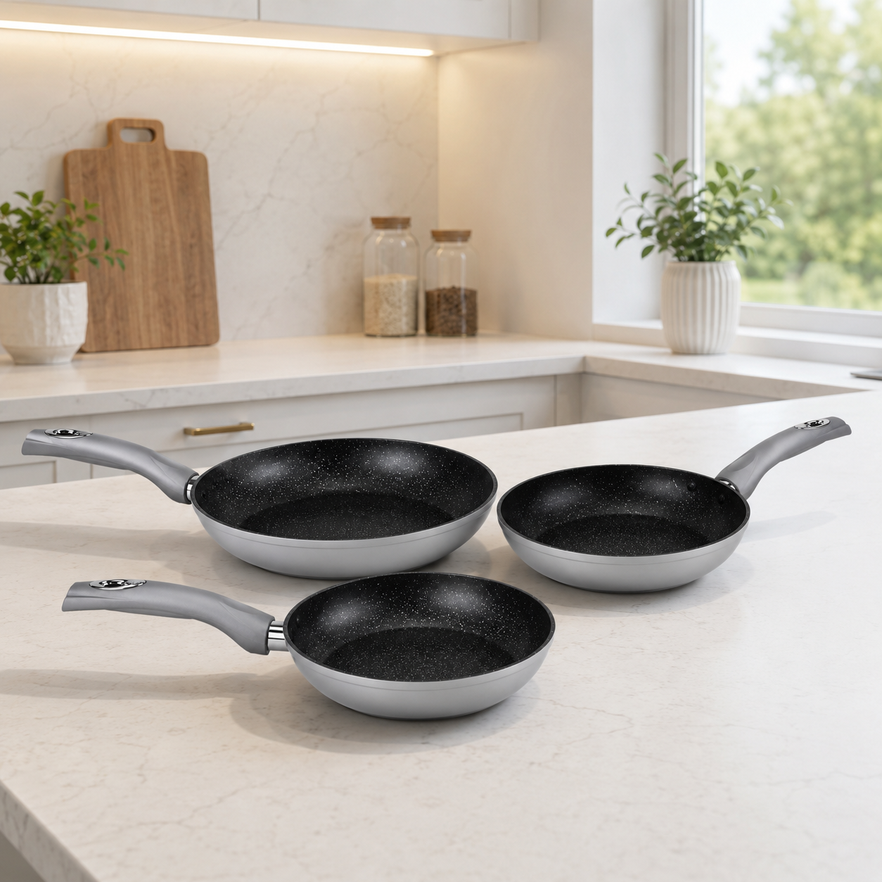 Set 3 tigai interior marmorat Royalty Line -SILVER