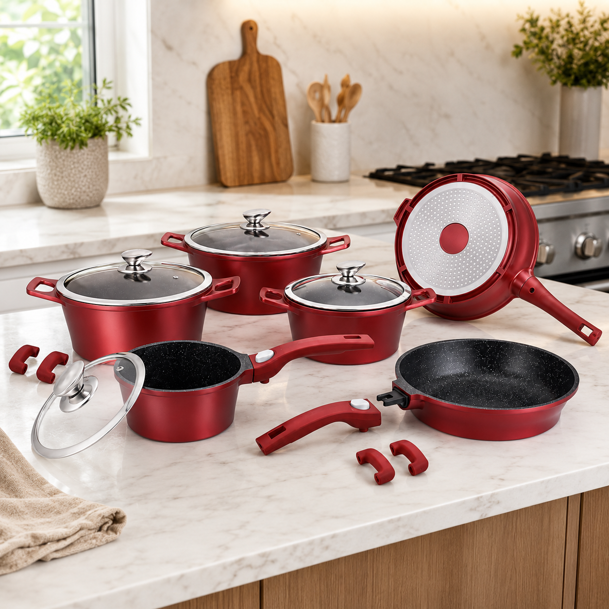 Set de vase complect 14 piese cu capac Royalty Line