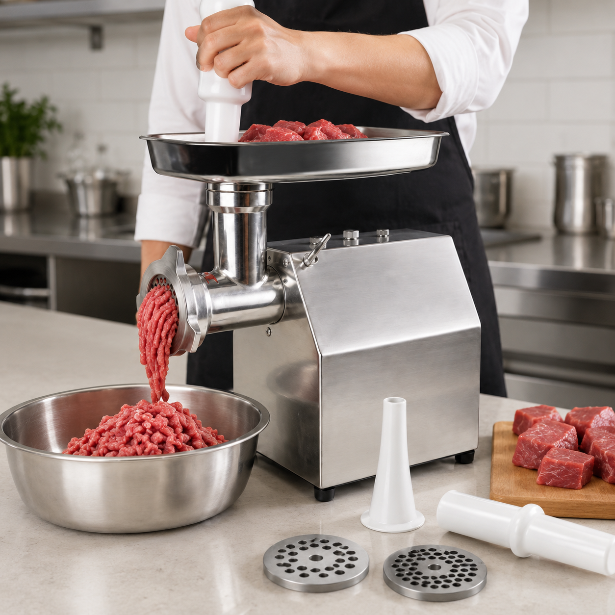 Tocator de carne Craft-Tec, profesional, 1500W, 250 Kg/h