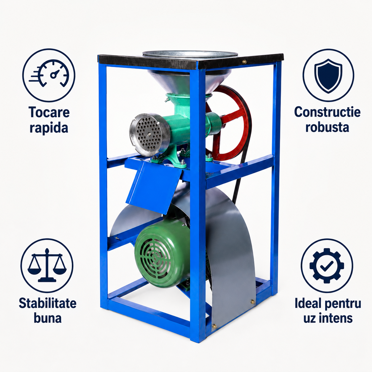 Masina tocat carne nr.32 cu motor electric 2200w cu palnie si masuta Metal